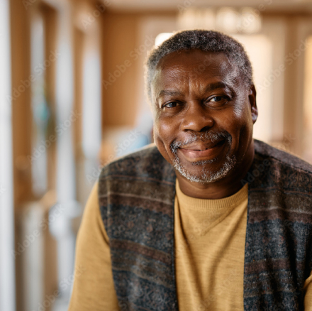 Elderly man smiling